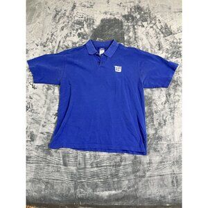 Reebok NFL New York Giants Blue Polo Shirt L 100% Cotton Short Sleeve